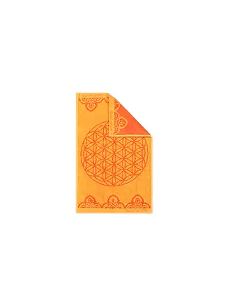 THE SPIRIT OF OM | Toalla para invitados Happy Flower of Life esmeralda/verde | orange